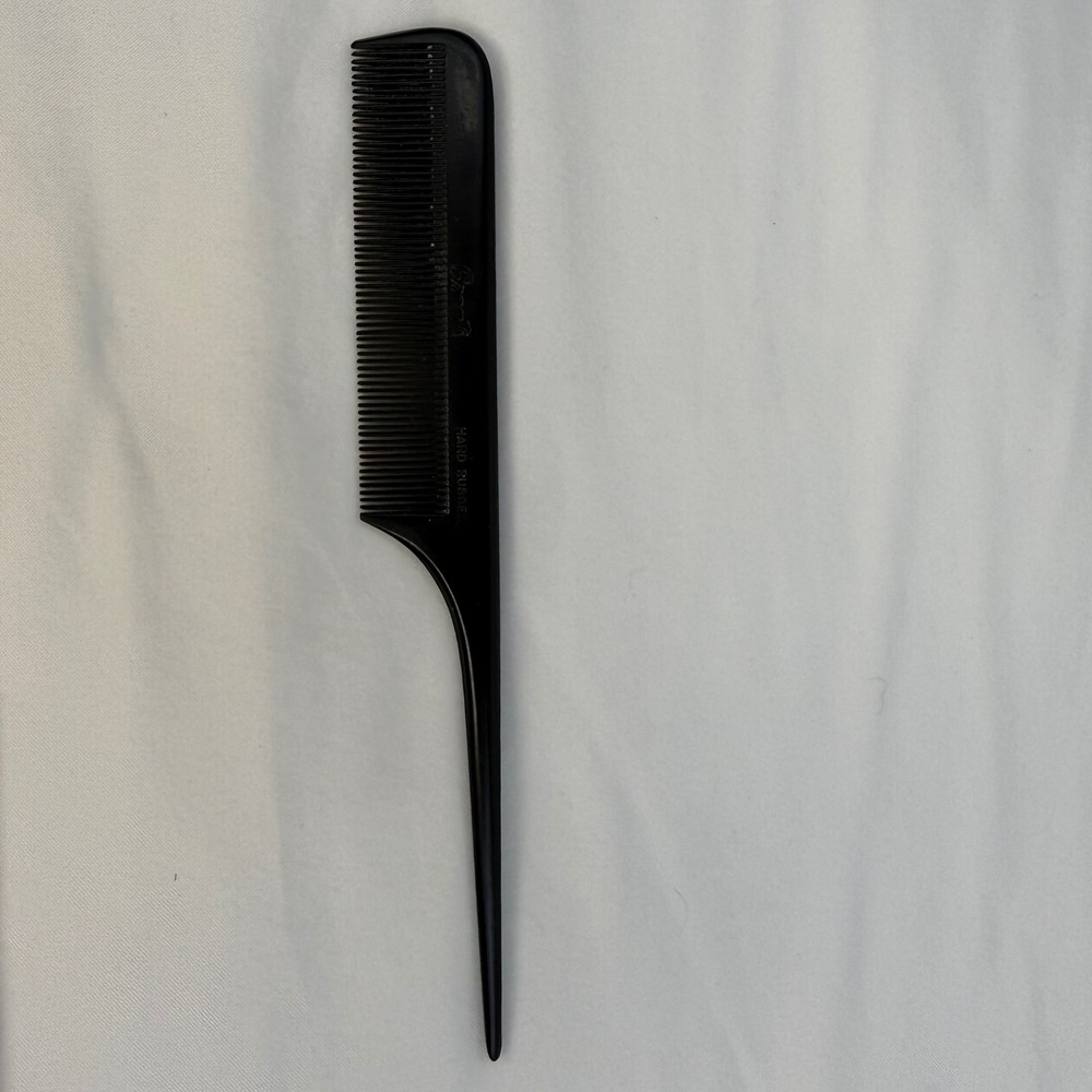 Vintage Grants Rat Tail Comb Black Hard Rubber Fine Tooth Hair Styling Tool